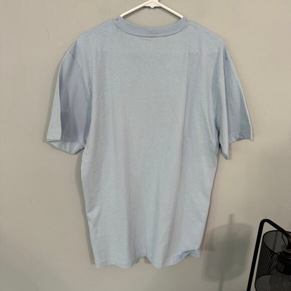 NWT Carhartt Logo Tee Shirt Mens Size Small Light Blue Short Sleeves Heavyweight - Picture 2 of 8